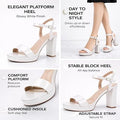 Berness Women Open Toe Ankle Strap Platform Chunky High Heeled Sandals