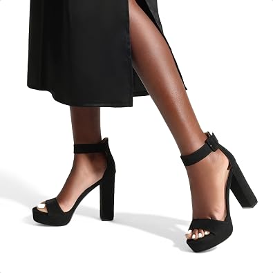 DREAM PAIRS Women's Platform Heel Sandals, Open Toe Ankle Strap Heel Fashion Wedding Party Dress Sandals Shoes