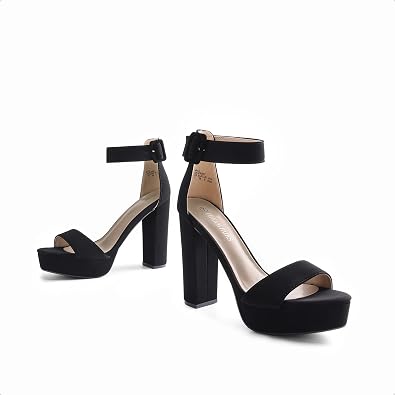 DREAM PAIRS Women's Platform Heel Sandals, Open Toe Ankle Strap Heel Fashion Wedding Party Dress Sandals Shoes