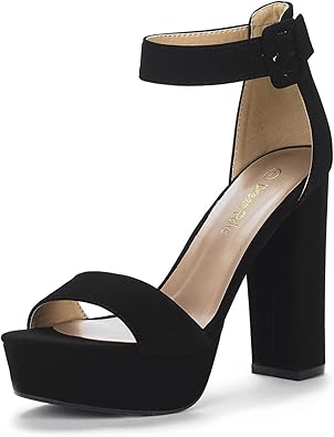 DREAM PAIRS Women's Platform Heel Sandals, Open Toe Ankle Strap Heel Fashion Wedding Party Dress Sandals Shoes