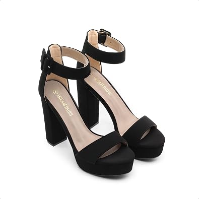 DREAM PAIRS Women's Platform Heel Sandals, Open Toe Ankle Strap Heel Fashion Wedding Party Dress Sandals Shoes