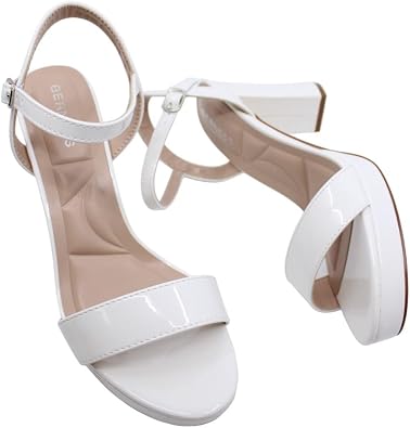 Berness Women Open Toe Ankle Strap Platform Chunky High Heeled Sandals