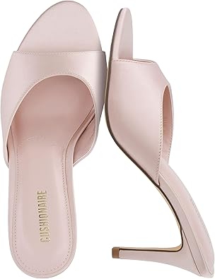 CUSHIONAIRE Elle Pointed Heel Womens Sandal, Open Toe Heeled Mule with Cushioned Memory and Stiletto Design